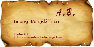 Arany Benjámin névjegykártya